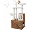 Mačací strom, nábytok pre mačky, s hojdacou sieťou, rustikálny hnedý