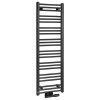 SAPHO ALBRECHT 40 x 125cm 437W kúpeľňový radiátor rovný, stredové pripojenie, čierny matný, 600.112.6