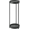 YAMAZAKI Stojan na kvetináče s kolieskami Tower 4367, čierny