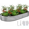 VEVOR Vyvýšený záhon oválny, kovový, 240x120x30 cm, strieborný