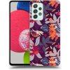 Picasee silikónový prehľadný obal pre Samsung Galaxy A73 5G - Purple Leaf