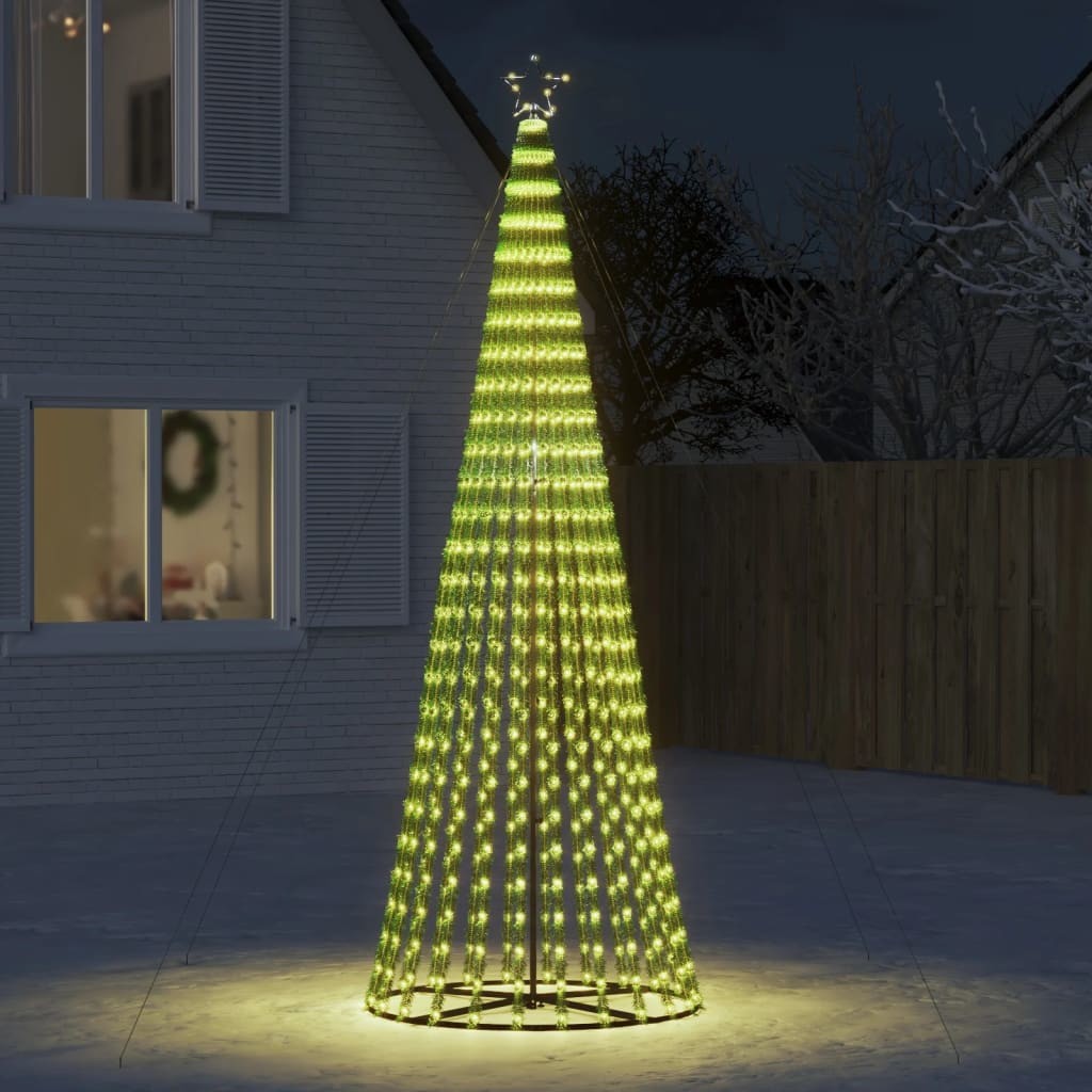 vidaXL Vianočný stromček svetelný kužeľ 688 LED teplý biely 300 cm