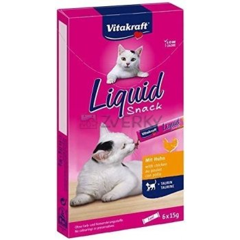 Vitakraft Cat Liquid-snack s kuřetem + taurin 6 x 15 g od 2,19 € -  Heureka.sk