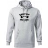 Shut up and squat - Mikina pánska Cape s kapucňou - XL ( Svetlosivý melír )