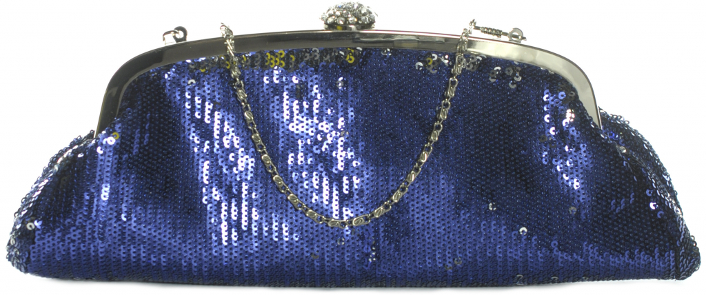 Spoločenská kabelka s flitrami modrá