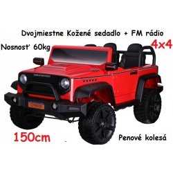 Joko elektrické autíčko Jeep Strong 4x4 Dvojmiestne kožená sedadlo penové  kolesá FM rádio nosnosť 60kg červená alternatívy - Heureka.sk