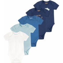 LUPILU® Chlapčenské body pre bábätká z biobavlny 5kusov námornícka modrá modrá biela