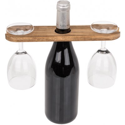 GiftyCity Drevený držiak na poháre a fľašu vína