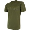 Sensor pánske tričko Merino Wool Active PT Track (short sleeve) tmavo zelená