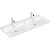Villeroy & Boch Avento - Dvojité umývadlo 1200x470mm, s prepadom, alpská biela 4A23CK01
