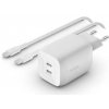 Belkin Duální 65W USB-C Power Delivery GaN PPS nástěnná nabíječka + 2m USB-C na USB-C kabel, bílá WCH013vf2MWH-B6