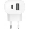 Belkin BOOST CHARGE™ Duální 37W Power Delivery PPS nástěnná nabíječka (USB-C 25W + USB-A 12W), bílá WCB007vfWH