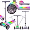 Trojkolesová balančná kolobežka, skladacia, nastaviteľná, LED platforma so 7 farbami