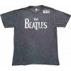 The Beatles Tričko Drop T Logo Snow Wash Unisex Charcoal Grey S