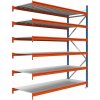 Majster Regál Kovový regál LONGSPAN 300x185x100-6-Metal, Modrá/Oranžová