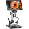 Mikroskop 1200x zoom priblíženie digitálny s nastaviteľnými LED svetlami + stojanom + 7