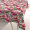 Biante Bavlnený štvorcový obrus Sandra SA-555 Ružovo-červené havajské kvety na bielom 110x110 cm
