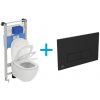 Ideal Standard Tesi WC Set - Závesné WC AQUABLADE s inštalačným systémom ProSys, ovládacie tlačidlo čierne, sedátko so SoftClose