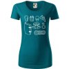 Climbing Wall Gear - Dámske tričko z organickej bavlny Origin (GOTS) - M ( Petrolejová )