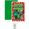 Procos Pozvánky a obálky EKO - Minecraft 6 ks