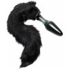 Tailz Midnight Fox Glass Butt Plug with Tail Black