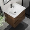 BATH DELUXE | Kúpeľňová skrinka s umývadlom CONOR 61 cm, orech/biela | BT0095+BT0127