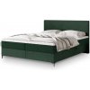 Wilsondo Čalúnená boxspring manželská posteľ Torrel 140x200 - tmavozelená