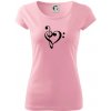 Husľový kľúč srdce - Dámske tričko Pure - L ( Ružová )