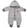 Pletený overálok s kapucňou Hand Made STAR Baby Nellys sivý