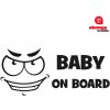 abenys samolepka na auto s vašim textom - BABY ON BOARD - tvár Farba: čierna