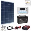 Solárny FV ostrovný systém OFFGRID DC12V SP115Wp/RP10A/AA100Ah/OP5 uBASIC12-MCH (uBASIC12-CHATKA-5M: Konfigurovateľný pevný solárny FV ostrovný komplet OFF-GRID, Spotreba: MIKRO spotreba elektrickej e