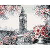 ZUTY Maľovanie podľa čísel BIG BEN OBKLOPENÝ RUŽAMI Rámovanie bez rámu a bez vypnutia plátna Rozmer 80 x 100 cm
