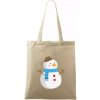 Snehuliak so šálom - Taška bavlnená - 42 x 38 cm ( Naturalna )