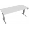 Pracovný stôl Motion, PO, 3S, 180x61 - 128x80 cm, biela/sivá - 1 kus - 1 KS - pamäťové - 60 mesiacov - 80 cm - elektrický polohovateľný - stôl - Hobis - Motion - 180 cm - 60,5 - 129,5 cm - biela/sivá