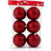 DECOLED Sada vianočných ozdôb bordová matná 10 cm plastová guľa, balenie 6 ks