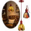 Závesná lampa Tiffany kolekcia FLORA Red Rope Ø12*110 CM