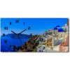 Vodorovné Sklenené hodiny na stenu Santorini Grécko 60x30 cm