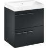 Luafen Ardo Skříňka s umyvadlem 60 cm, černá mat, madlo chrom ARDO60CMCR 1 set