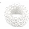 Perlová gumička do vlasov - Biela
