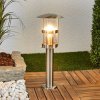 Lindby Stojaca lampa Noemi, sivá, nerezová oceľ, 50 cm, IP44 - 9977044