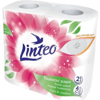 Linteo Care & Comfort toaletný papier biely 150 ks 2-vrstvový 17 m, 4 ks
