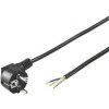 PremiumCord Flexo kabel síťový třížilový 230V s úhlovou vidlicí 2m černá kpsft2b