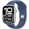 Apple Watch Series 10 GPS 46mm Stříbrný hliník s denimovým sportovním řemínkem - M/L