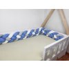 Vulpi Mantinel do postieľky Vrkoč 360cm XL Handmade Farba: sivá-modrá-biela