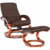 Polohovacie relaxačné kreslo RYAN textilná koža tmavohnedá