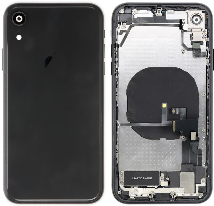 Kryt Apple iPhone XR zadný Housing - čierny s predinštalovanými dielmi