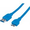 Kabel USB Techly USB-A - micro-B 1 m Niebieski (305243)