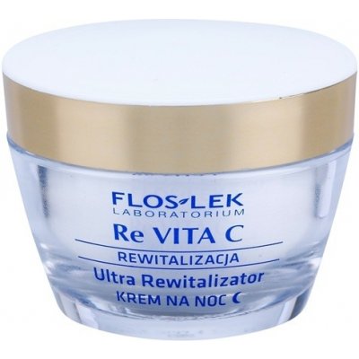 FlosLek Laboratorium Re Vita C 40+ intenzívny nočný krém pre revitalizáciu pleti Vitamin C Plant Retinol Cottonseed Oil 50 ml