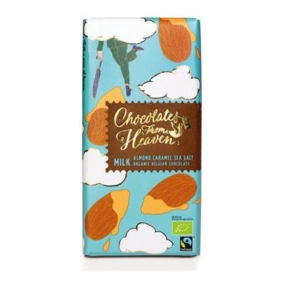 Chocolates from Heaven BIO mliečna čokoláda sa zkaramelizovanými mandľami a morskou soľou 37% - 100 g
