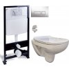 PRIM předstěnový instalační systém s chromovým tlačítkem 20/0041 + WC bez oplachového kruhu Edge + SEDADLO PRIM_20/0026 41 EG1
